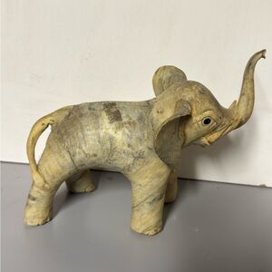 Vintage Lucky Elephant Made with Oyster Shell 7.5”